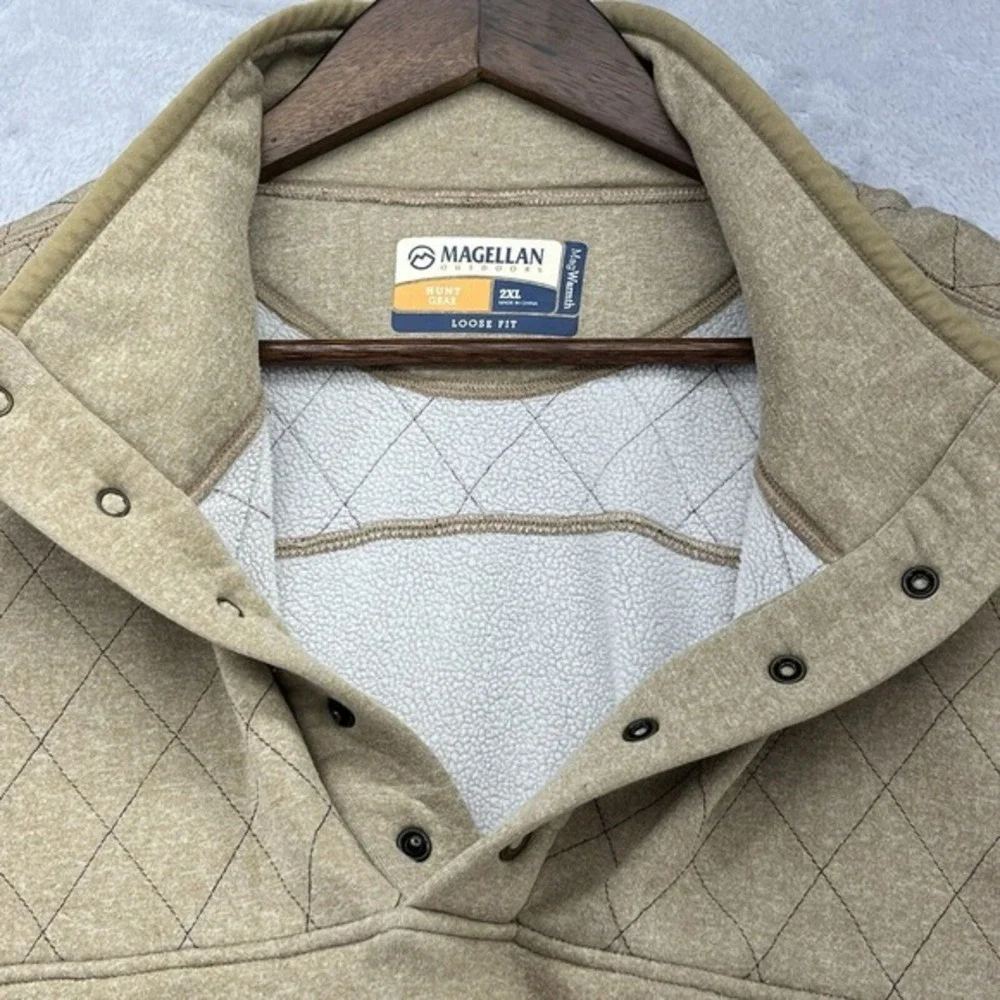MAGELLAN Outdoors‎ Sweater Mens Size 2XL Beige Hunt Gear MagWarmth Loose Fit